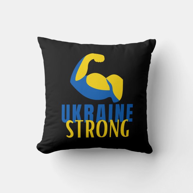 Ukraine Strong Muscle Flex Cushion (Front)