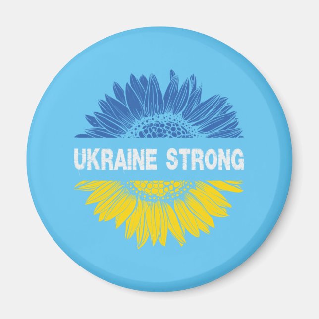 Ukraine Strong Sunflower Magnet (Front)
