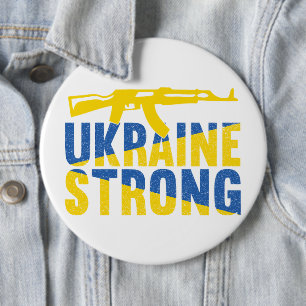 Ukraine Strong Support for Ukraine 6 Cm Round Badge
