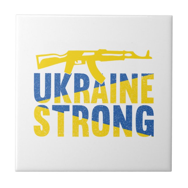 Ukraine Strong Support for Ukraine Tile (Front)