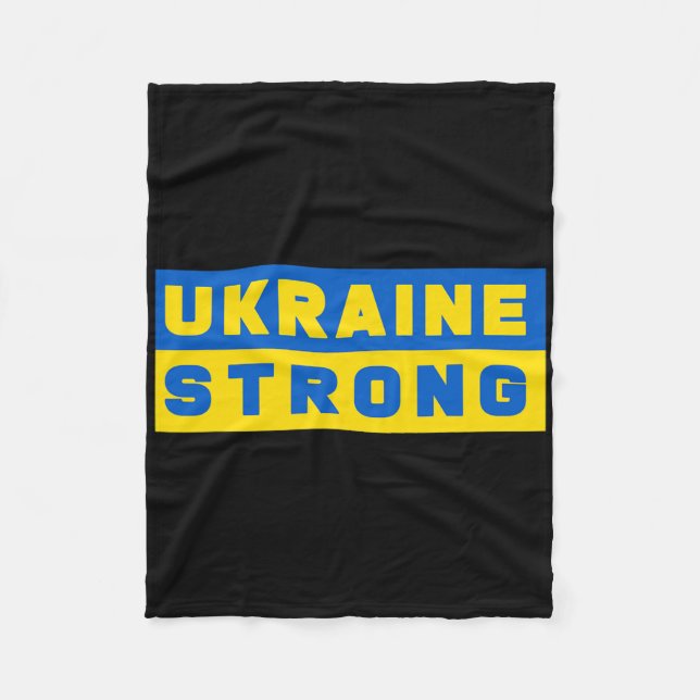 Ukraine Strong Support Ukraine  Fleece Blanket (Front)