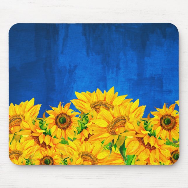 Ukraine Sunflower Banner Mouse Pad (Front)