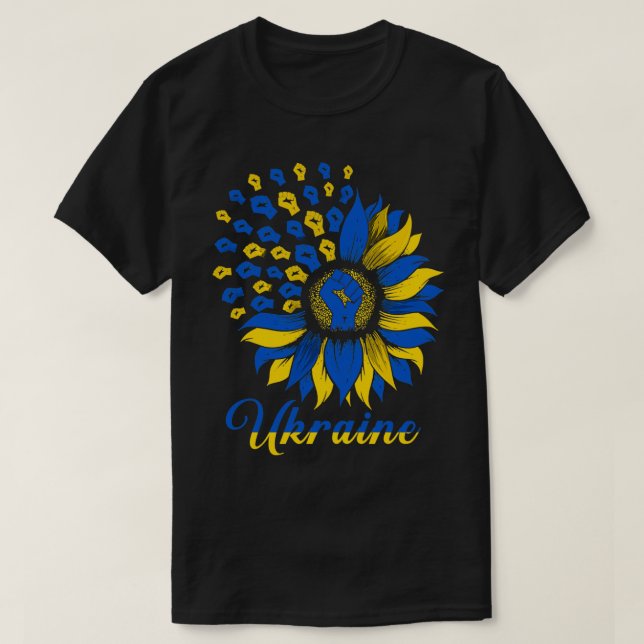 Ukraine Sunflower Flag Support Ukraine Free Ukrain T-Shirt (Design Front)