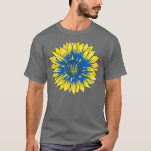 Ukraine Sunflower  Retro Floral Ukrainian Flag  T-Shirt