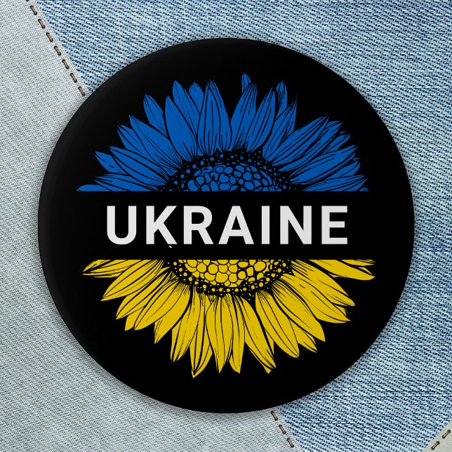 Ukraine Sunflower Solidarity Support Ukrainian 6 Cm Round Badge (Creator Uploaded)