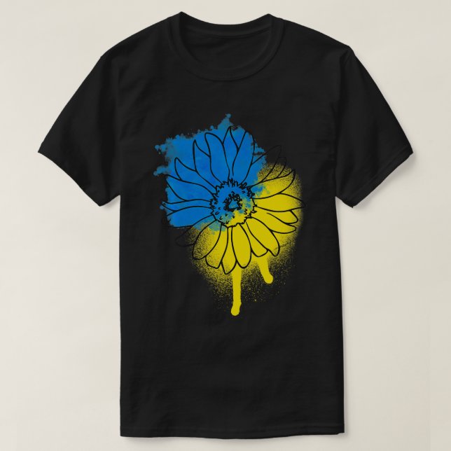 Ukraine Sunflower T for Women Blue Yellow Flag Col T-Shirt (Design Front)