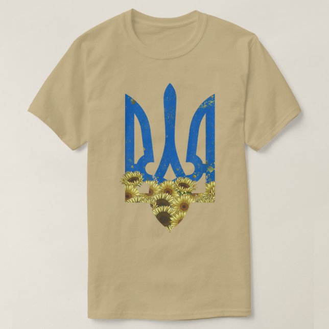 Ukraine Sunflower Tee Floral Ukrainian Trysub Ukra (Design Front)