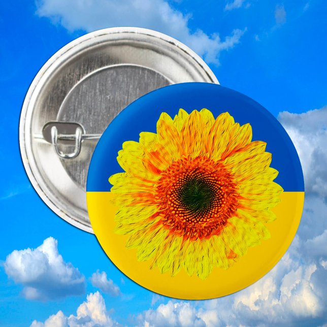 Ukraine Sunflower & Ukrainian Flag / Flower Button (Creator Uploaded)