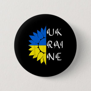 Ukraine Sunflower Ukrainian Flag I Stand With Ukra 6 Cm Round Badge