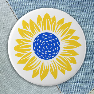 Ukraine Sunflower Ukrainian Support Blue Yellow  6 Cm Round Badge