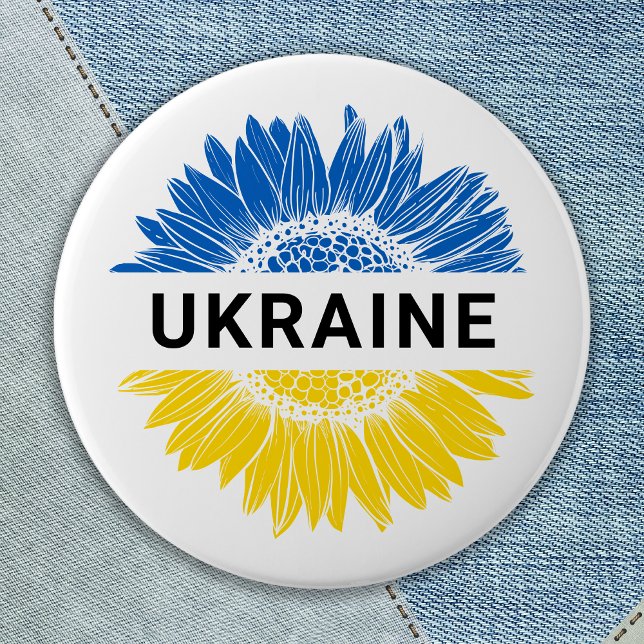 Ukraine Sunflower Ukrainian Support Solidarity  6 Cm Round Badge (Creator Uploaded)