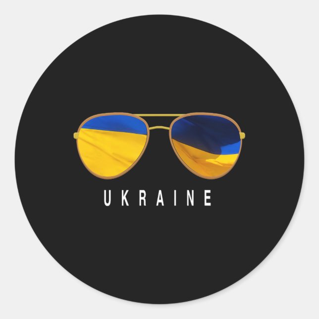 Ukraine Sungles  Classic Round Sticker (Front)