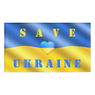 Ukraine - Support - Freedom Peace - Ukrainian Flag Name Tag