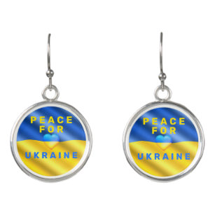 Ukraine - Support - Freedom Ukrainian Flag - Peace Earrings