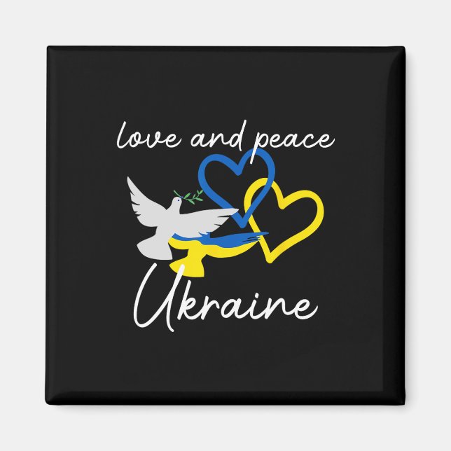Ukraine Support Hope Positivity Peaceful Dove Enth Magnet (Front)