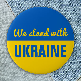 Ukraine Support Peace Blue Yellow Ukrainian Flag 7.5 Cm Round Badge