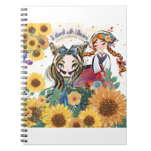 Ukraine Support Sunflower Girls Notebook