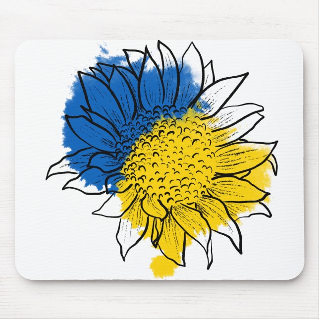 Ukraine Support Sunflower Mouse Pad (Front)