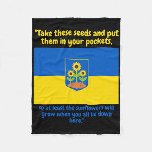 Ukraine Support Sunflower Pur These Seeds In Your  Fleece Blanket