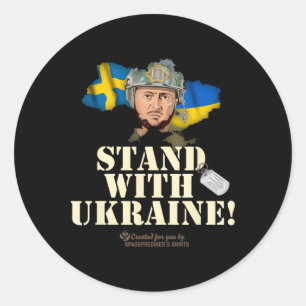 Ukraine Sweden Flags Dog Tag Zelenskyy Stand With