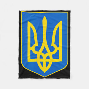 Ukraine Symbol Tryzub Patriotic Slava Ukraini  Fleece Blanket
