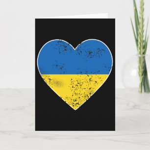 Ukraine T Shirt For Men Women Heart Ukraine Flag  Card