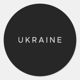 Ukraine Text Only Small And Subdued Style 1  Classic Round Sticker