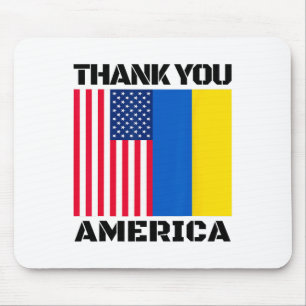 Ukraine Thank You America American Support Mouse Pad