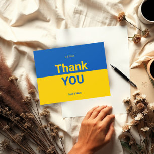 Ukraine Thank You Cards Modern Typo Postcards