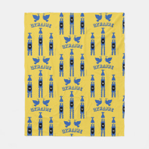 Ukraine Tractors And Tanks Large Cushion Fleece Blanket
