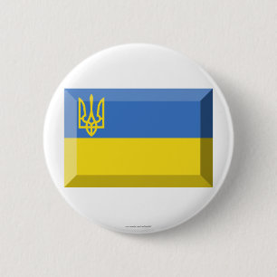 Ukraine Traditional Flag Jewel 6 Cm Round Badge
