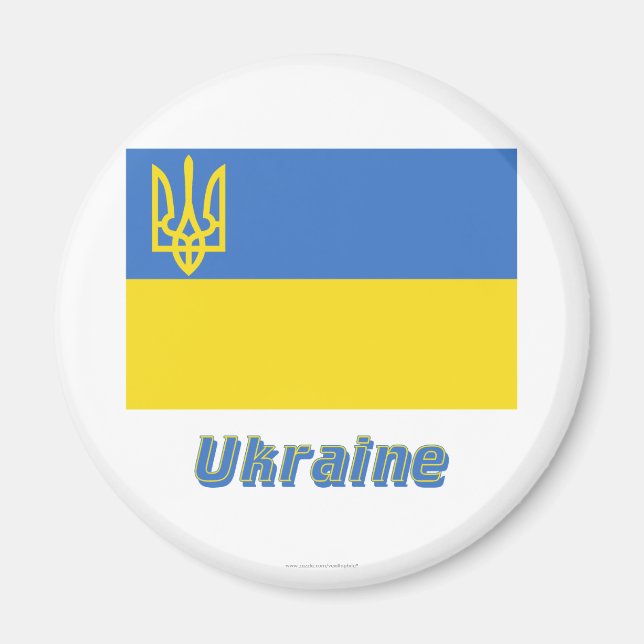 Ukraine Traditional Flag with Name Magnet (Front)