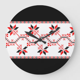 ukraine traditional folk motif ethnic geometric fl large clock