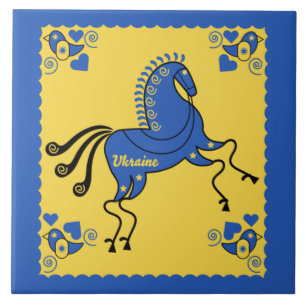 Ukraine Traditional Slavic Folk Art Tile