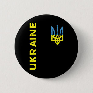 Ukraine Trident Coat Of Arms Emblem Ukrainian Flag 6 Cm Round Badge