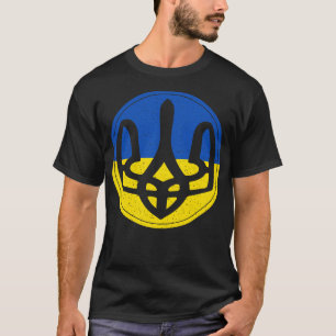 Ukraine Trident Distressed Fish Eye Style T-Shirt