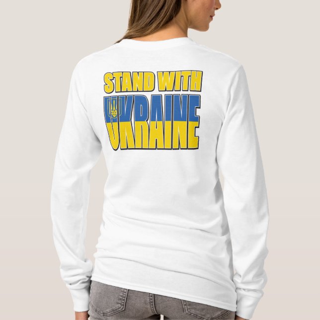Ukraine Trident Flag T-Shirt (Back)