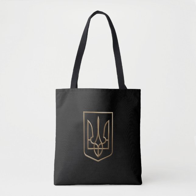 Ukraine Trident Gerfalcon Crest golden Tote Bag (Front)