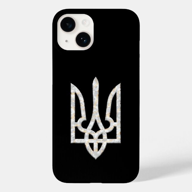 Ukraine Trident Gerfalcon Crest marble gold Case-Mate iPhone Case (Back)