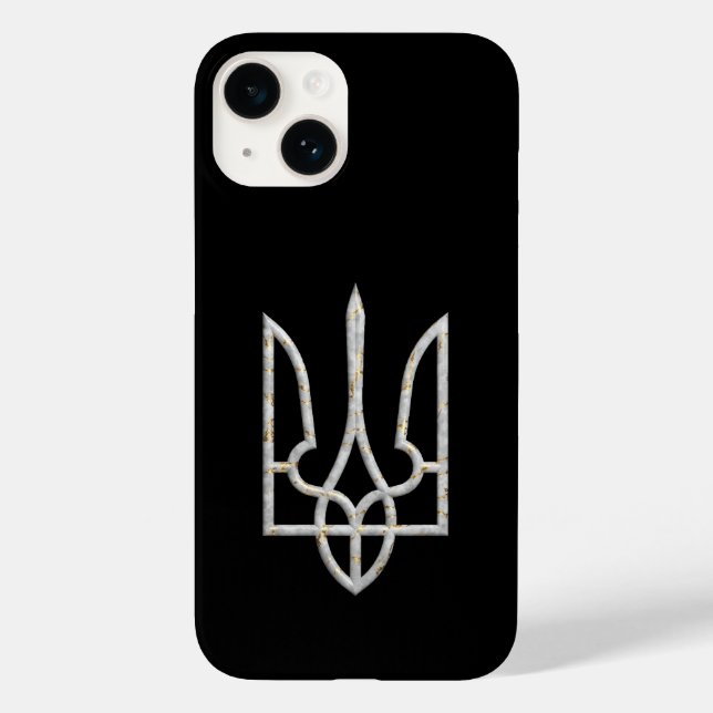 Ukraine Trident Gerfalcon Crest marble gold Case-Mate iPhone Case (Back)