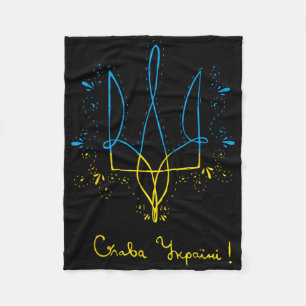 Ukraine Trident Glory To Ukraine Support Ukrainian Fleece Blanket
