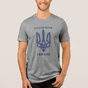 UKRAINE. Trident. I Stand With Ukraine.  Tri-Blend Shirt