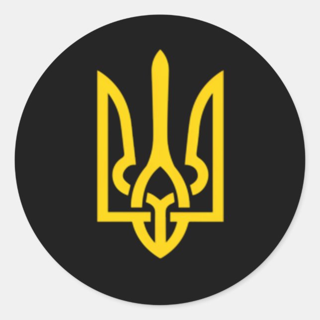 Ukraine Trident Symbol Middle Ukrainian Zelensky G Classic Round Sticker (Front)