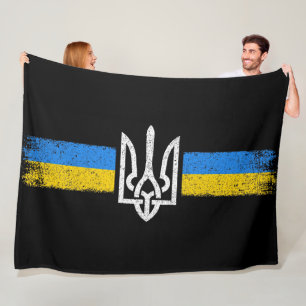 Ukraine Trident - Ukraine Flag Symbol Fleece Blanket