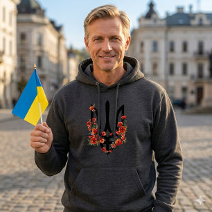 UKRAINE. Trident. Ukrainian Coat of Arms.  T-Shirt Hoodie