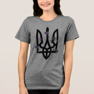 UKRAINE. Trident. Ukrainian Coat of Arms. Tri-Blend Shirt