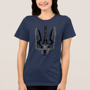 UKRAINE. Trident. Ukrainian Coat of Arms. Tri-Blend Shirt