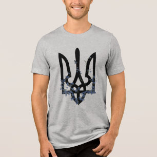 UKRAINE. Trident. Ukrainian Coat of Arms.  Tri-Blend Shirt