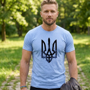UKRAINE. Trident. Ukrainian Coat of Arms. Tri-Blend Shirt