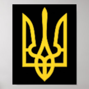 Ukraine Trident - Ukrainian Tryzub Symbol  Poster